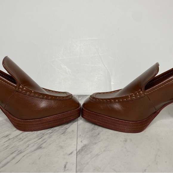 Steve Madden Etney Brown Square Toe Heeled Loafer 9 1/2 M - Picture 6 of 15